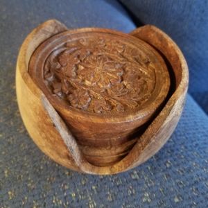 Set of 5 Wood Coasters